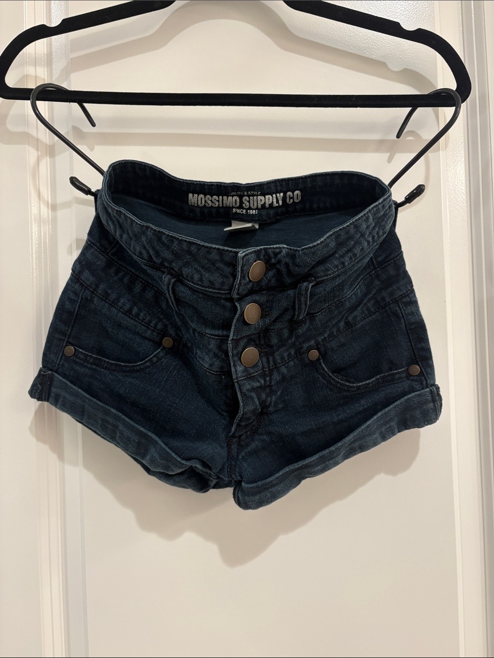 Mossimo Supply Co. Dark Blue High Waist Denim Shorts